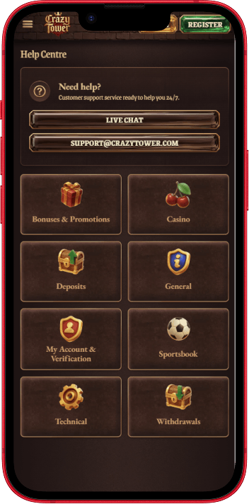 Crazy Tower - 24/7 Support